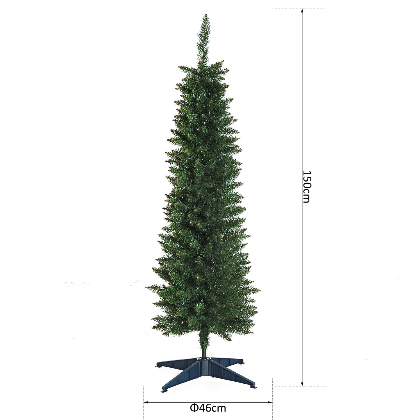 HOMCOM 5FT Artificial Christmas Pine Tree W/Plastic Stand-Green