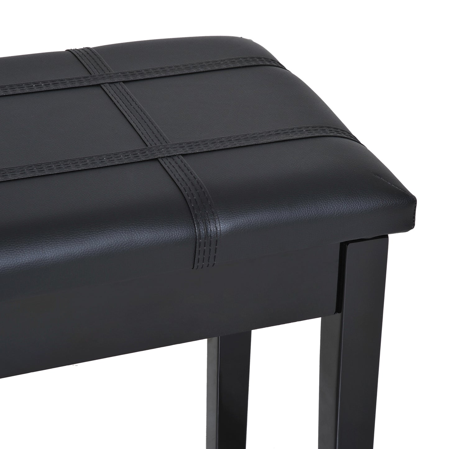 HOMCOM Piano Bench, PU Leather, 75Lx35Wx49H cm-Black