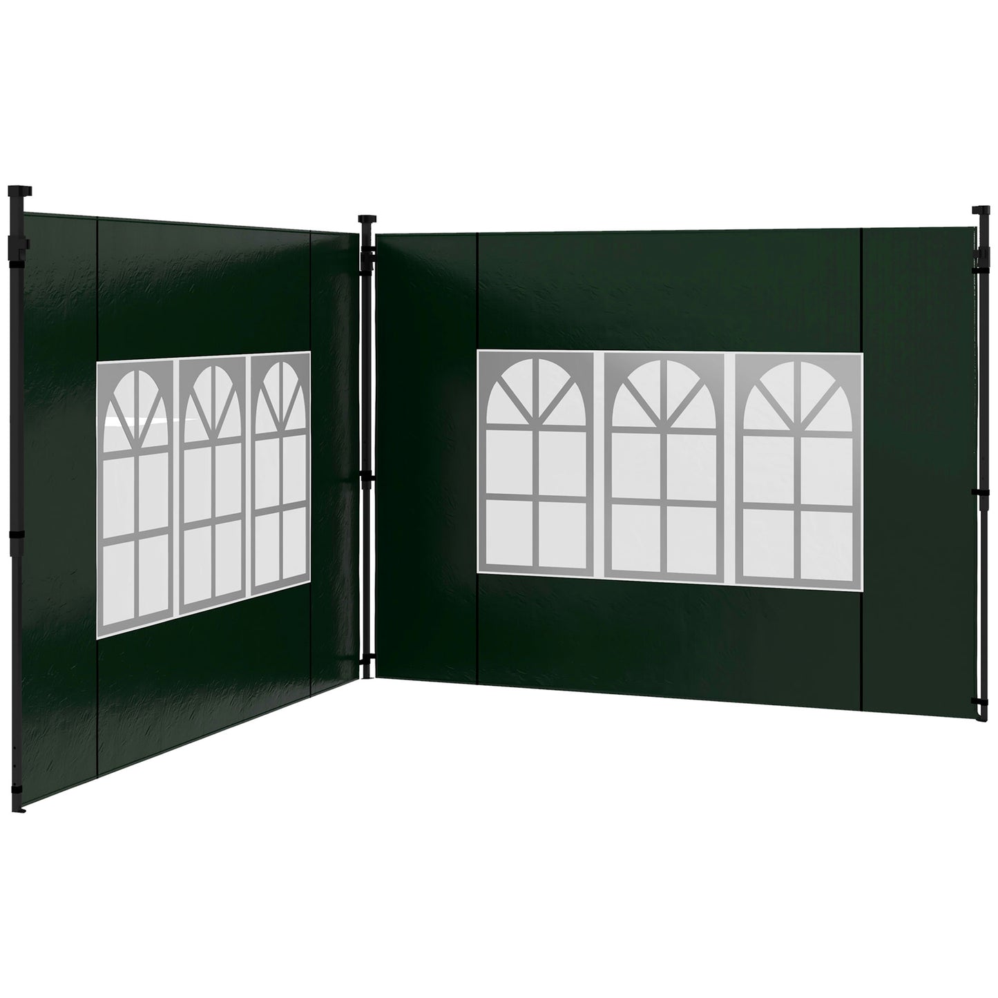Outsunny Set of Two 3 x 3m Gazebo Frame Replacement Walls - Green