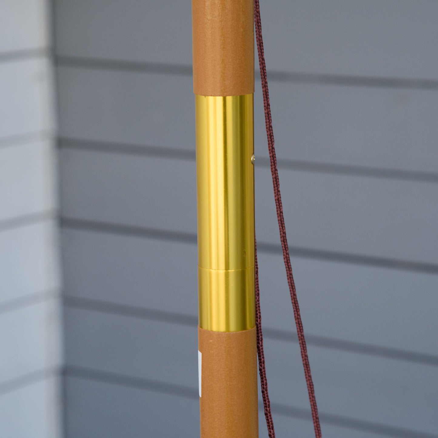 Outsunny 3(m) Garden Umbrella Wooden Parasol 8 Ribs Bamboo Sun Shade Patio Outdoor Umbrella Canopy Khaki