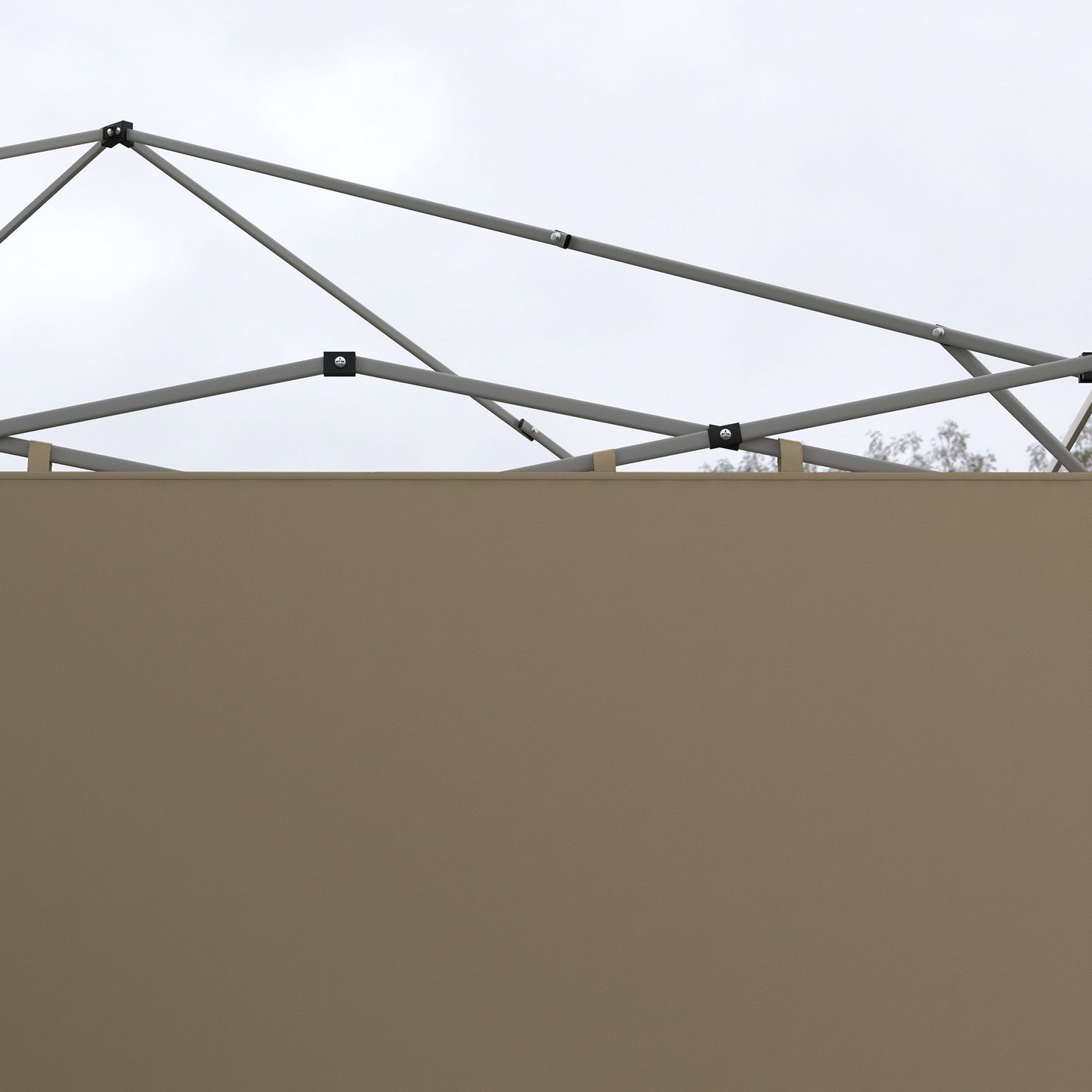 Outsunny Gazebo Side Panels, 2 Pack Sides Replacement, for 3x3(m) or 3x6m Pop Up Gazebo, with Zipped Doors, Beige