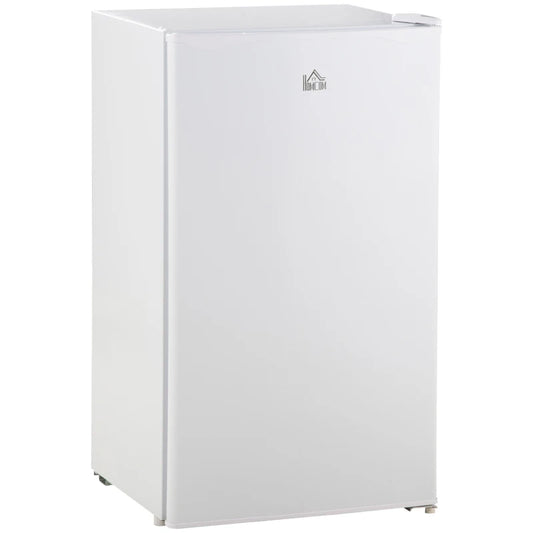 HOMCOM 91 Litre Freestanding Under Counter Fridge with Chiller Box, Reversible Door, Adjustable Thermostat, 47.5cm Wide, Noise Level: Decibels 40, White