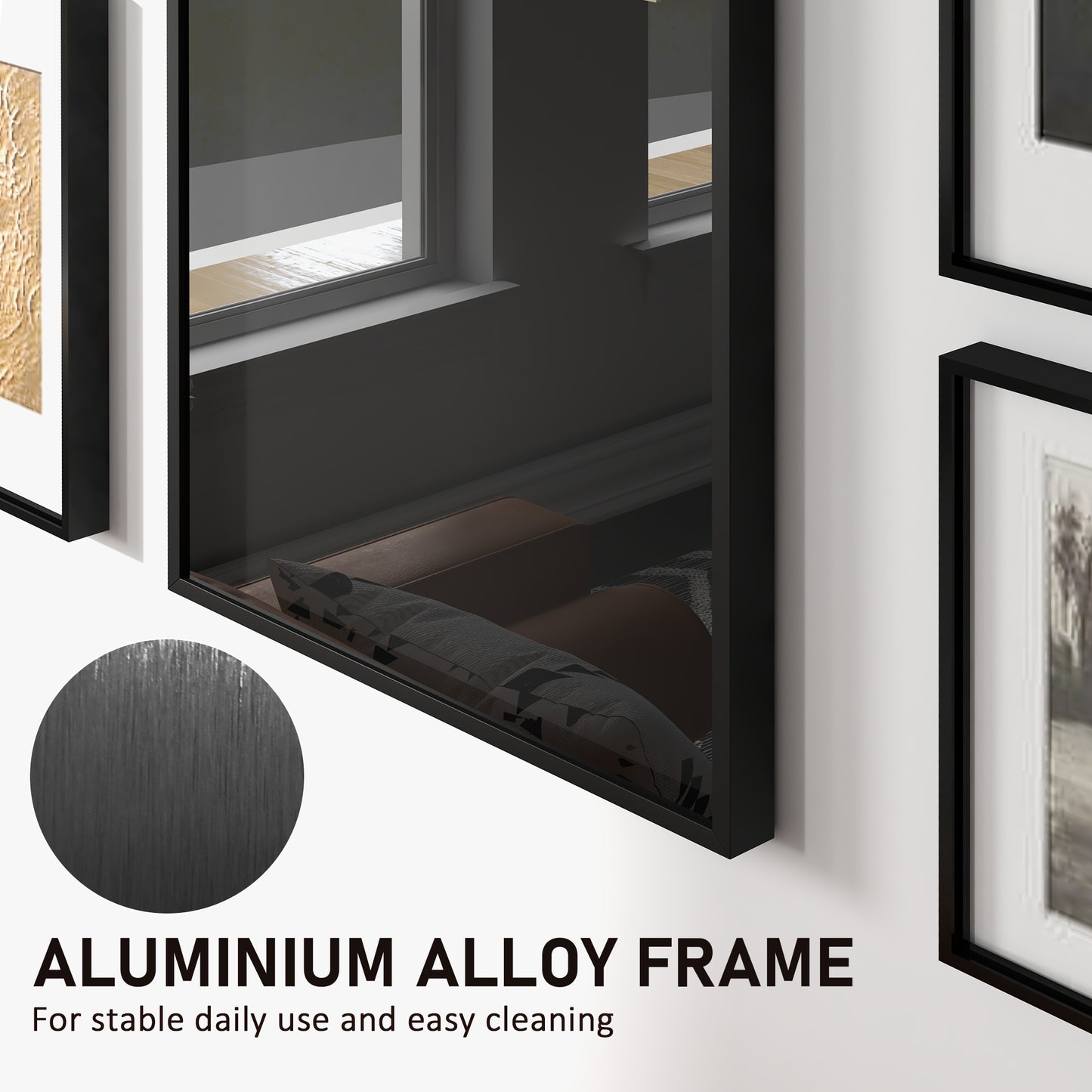 HOMCOM Football Shirt Frame Display, Acrylic Jersey Frame with UV Protection, Aluminium Sports Shirt Shadow Box for Basketball Football Baseball, 60 x 80 cm, Black