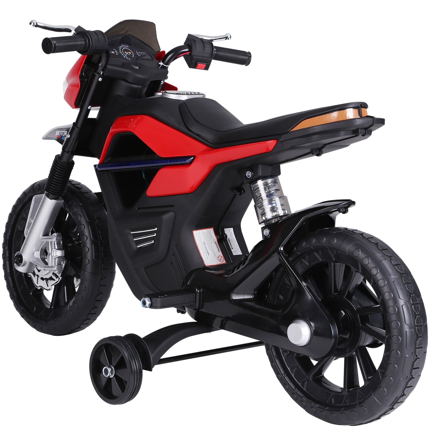 HOMCOM  Ride On Kids Electric Motorbike Scooter 6V Battery Powered w/ Brake Lights and Music Red