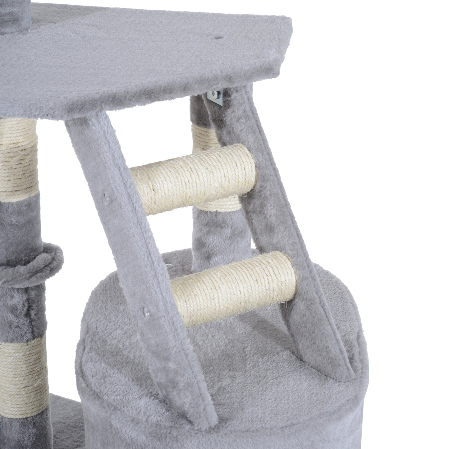 PawHut Cat Tree Kitten Scratching Post Activity Center Play House Pet Furniture 125cm (Grey)