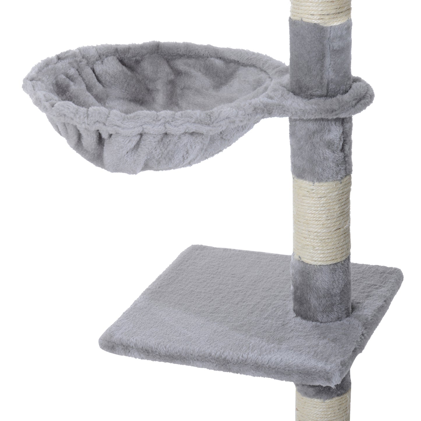 PawHut Cat Tree Kitten Scratching Post Activity Center Play House Pet Furniture 125cm (Grey)