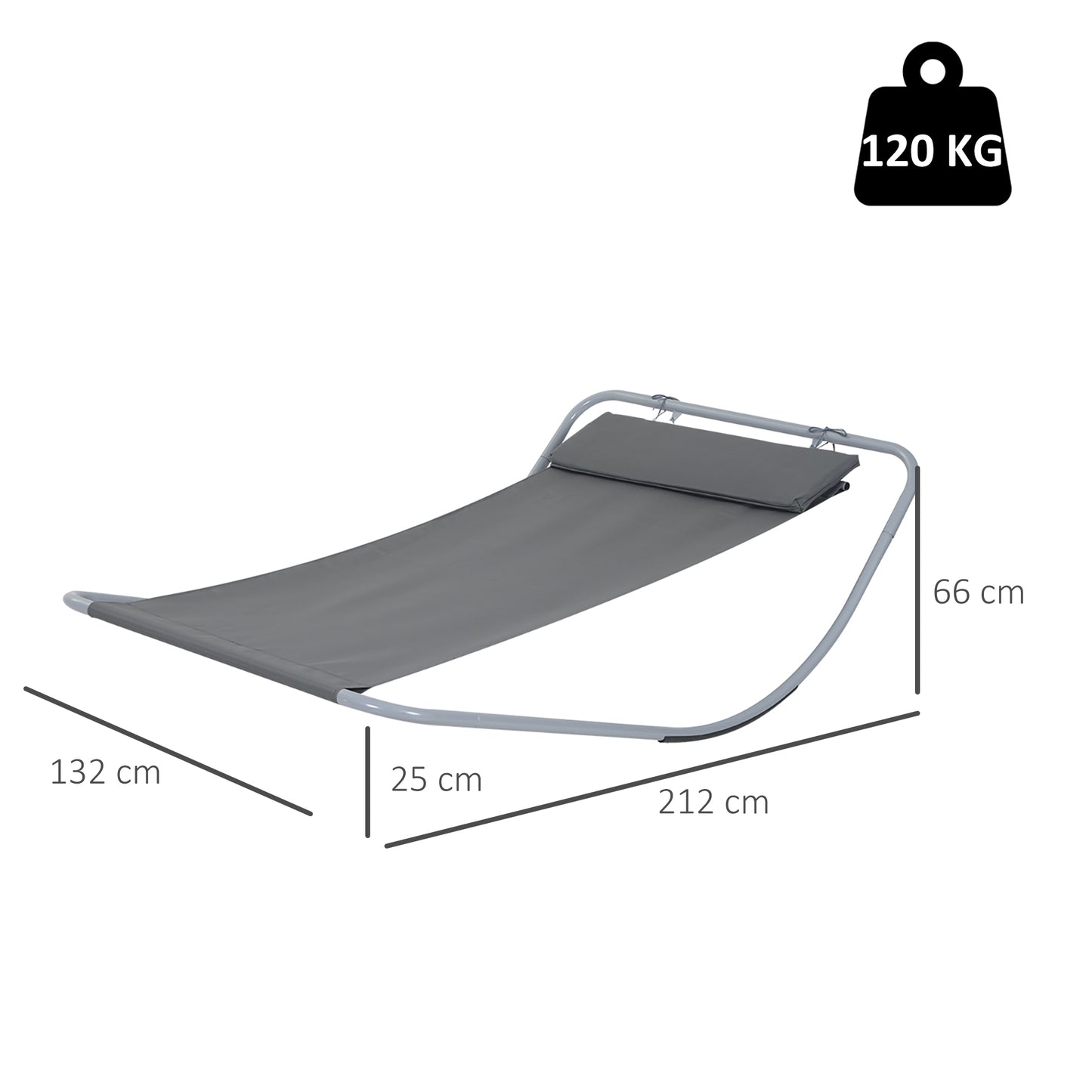 Outsunny Single Rocking Bed Hammock-Grey