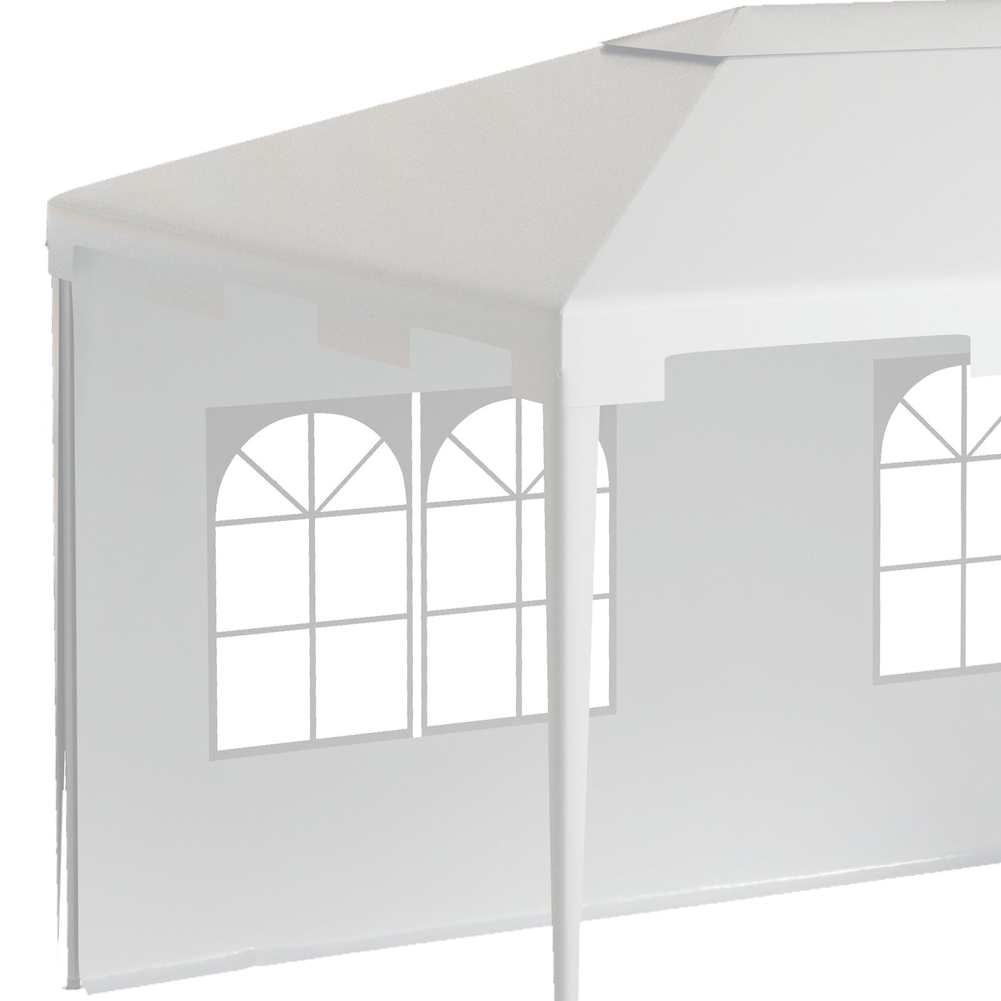 Outsunny 3 x 4m Half-Open Garden Gazebo, with Windows - White