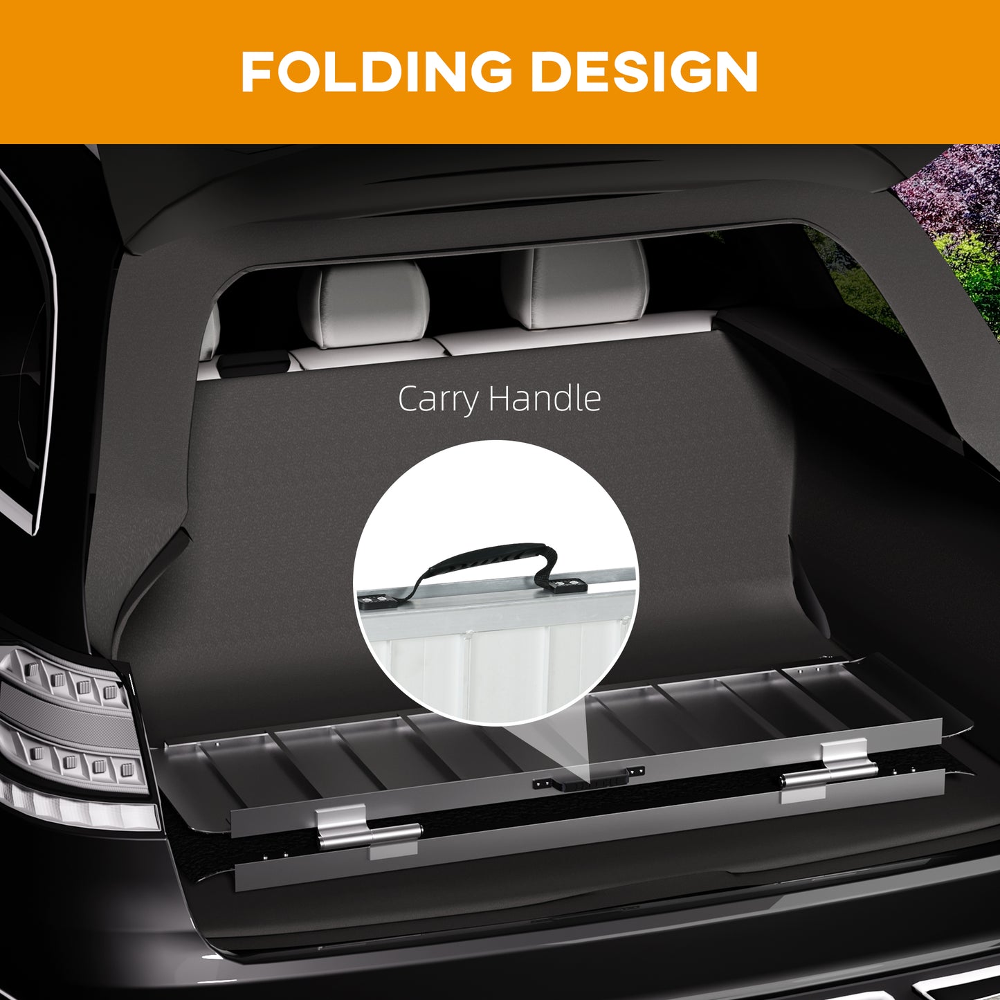 HOMCOM Wheelchair Ramp 122L x 73Wcm 272KG Capacity Folding Aluminium Threshold Ramp with NonSkid Surface Transition Plates Above and Below for Home Steps Stairs Curbs Doorways