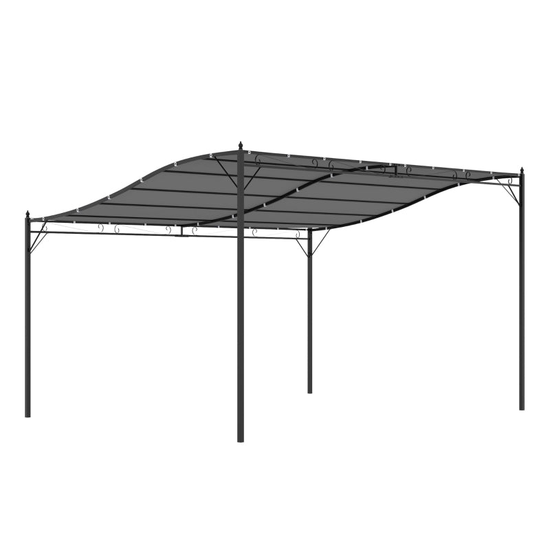 Outsunny 4 x 3 Meters Canopy Metal Wall Gazebo Awning Garden Marquee S –