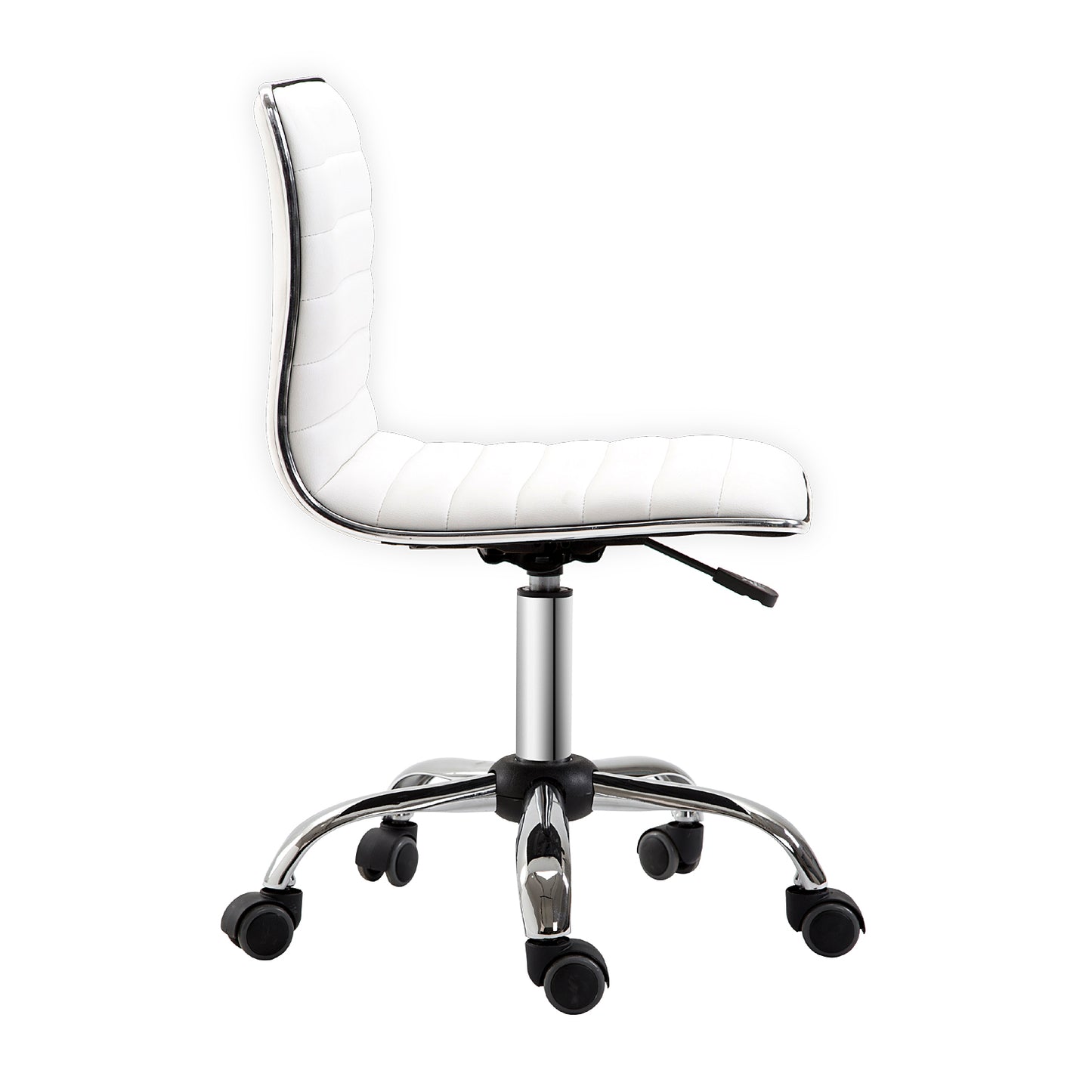 HOMCOM Armless Mid-Back Adjustable Office Chair-White