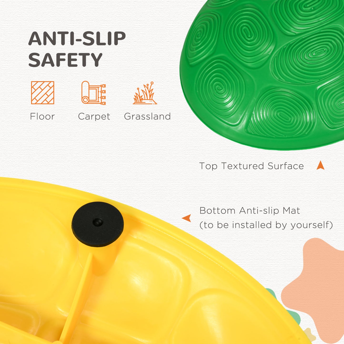 ZONEKIZ EightPiece Kids Stepping Stones with NonSlip Mats Balance River Stones