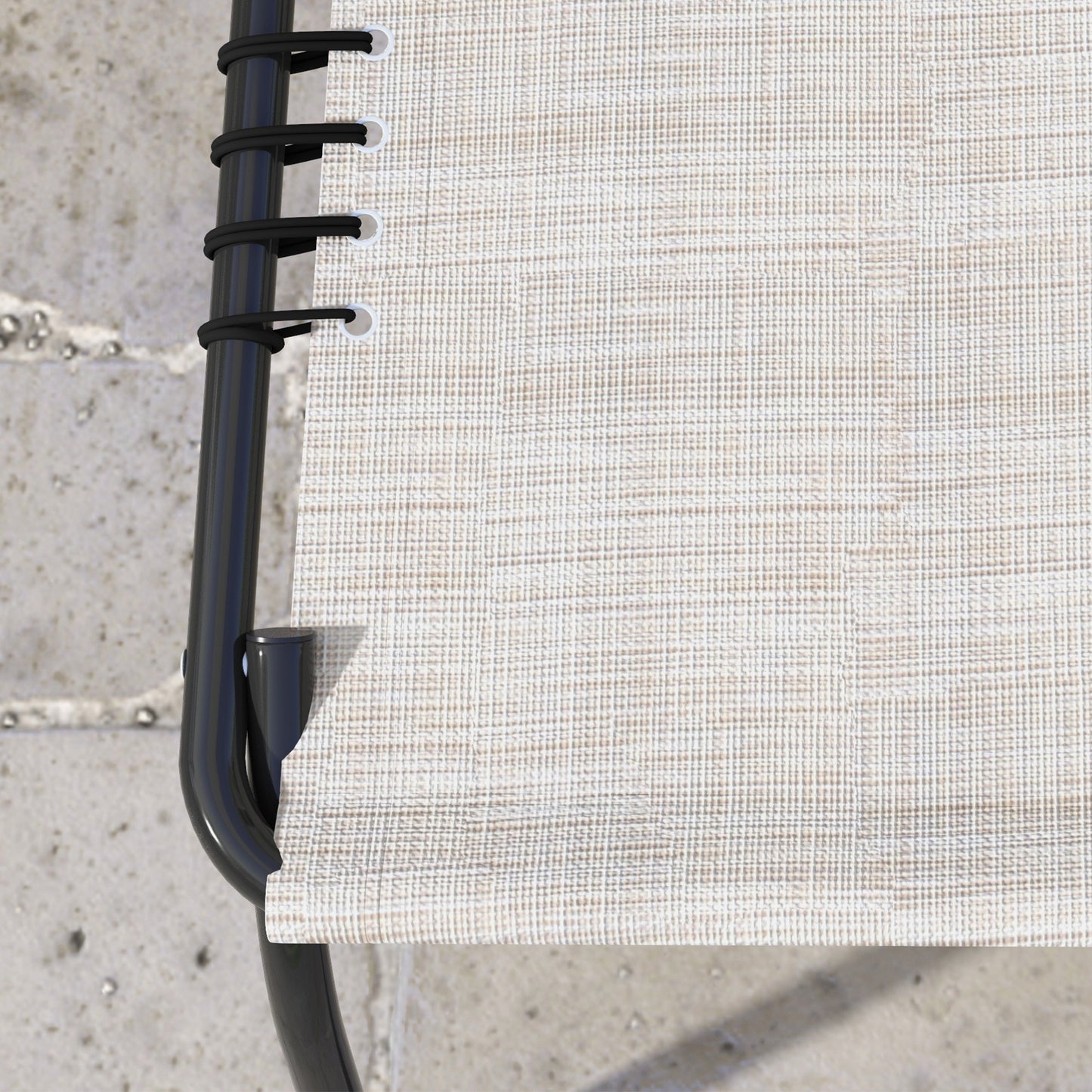 Outsunny 2 Pcs Folding Sun Lounger Beach Chaise Chair Garden Cot Camping Recliner with 4 Position Adjustable Cream White