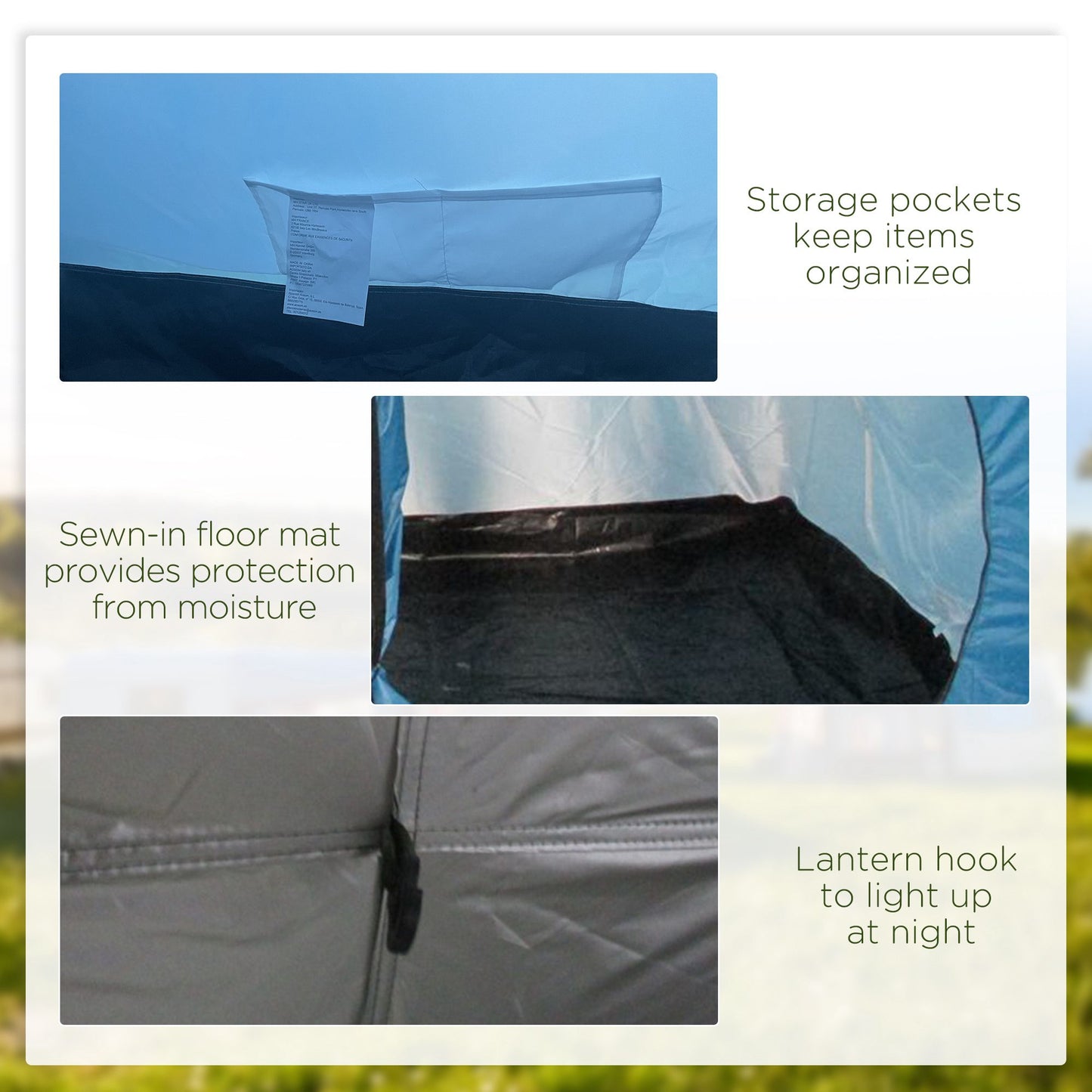 Outsunny 5-6 Man Tunnel Tent, Two Room Camping Tent with Sewn-In Floor, 2 Doors and Carry Bag, 2000mm Water Column for Fishing, Hiking, Sports, Festival