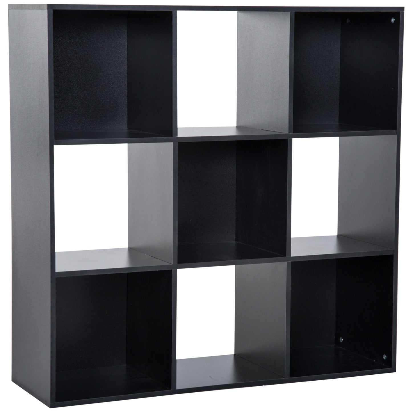 HOMCOM 9 Cubes 3-Tier Shelving Cabinet, Particle Board-Black