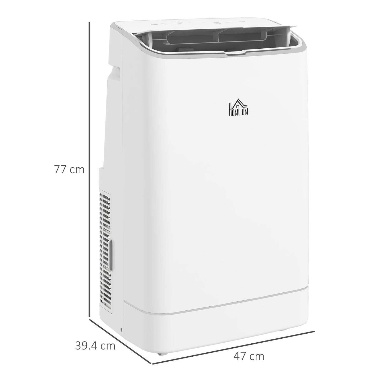 HOMCOM 14,000 BTU Mobile Air Conditioner, 35m², Smart Home WiFi, with Dehumidifier, Fan, 24H Timer, Window Kit, White