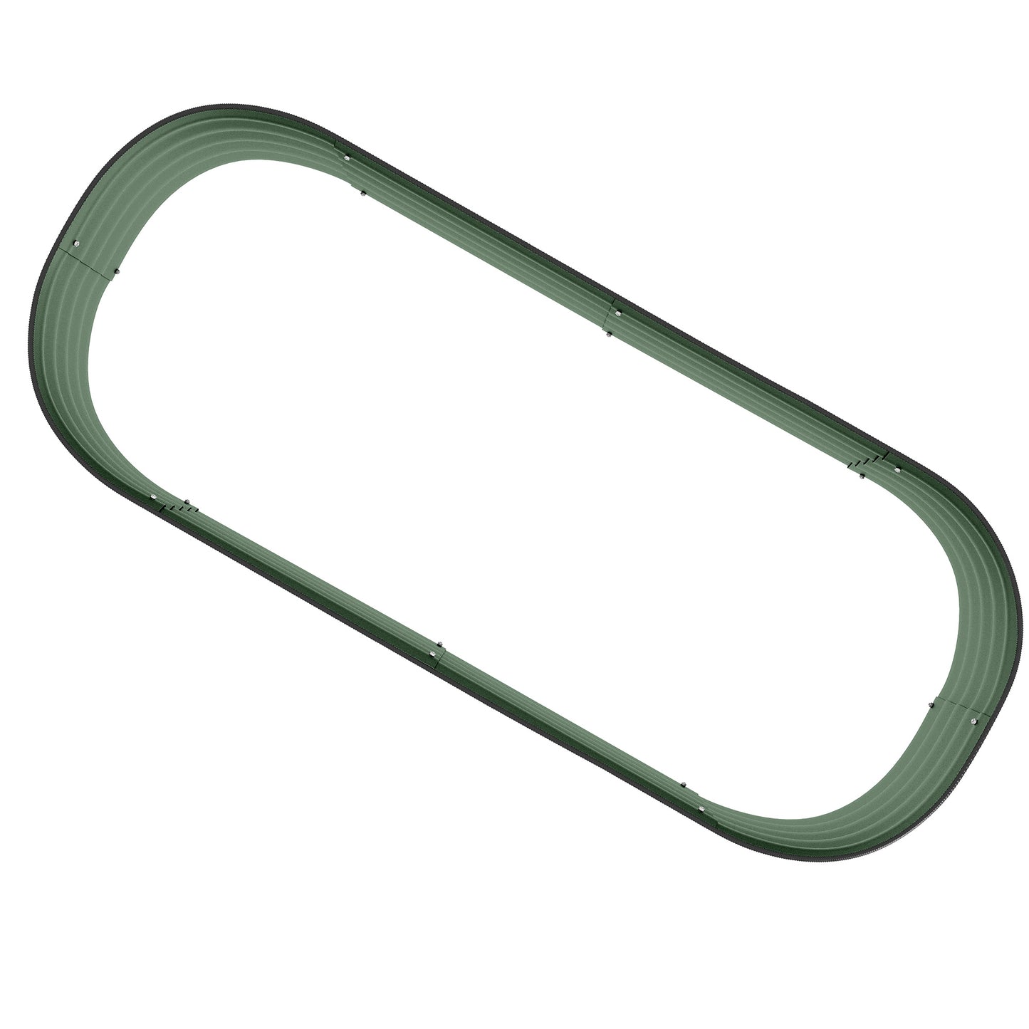 Outsunny Galvanised Raised Garden Bed Metal Planter Box with Safety Edging for Flowers Herbs Succulents Green