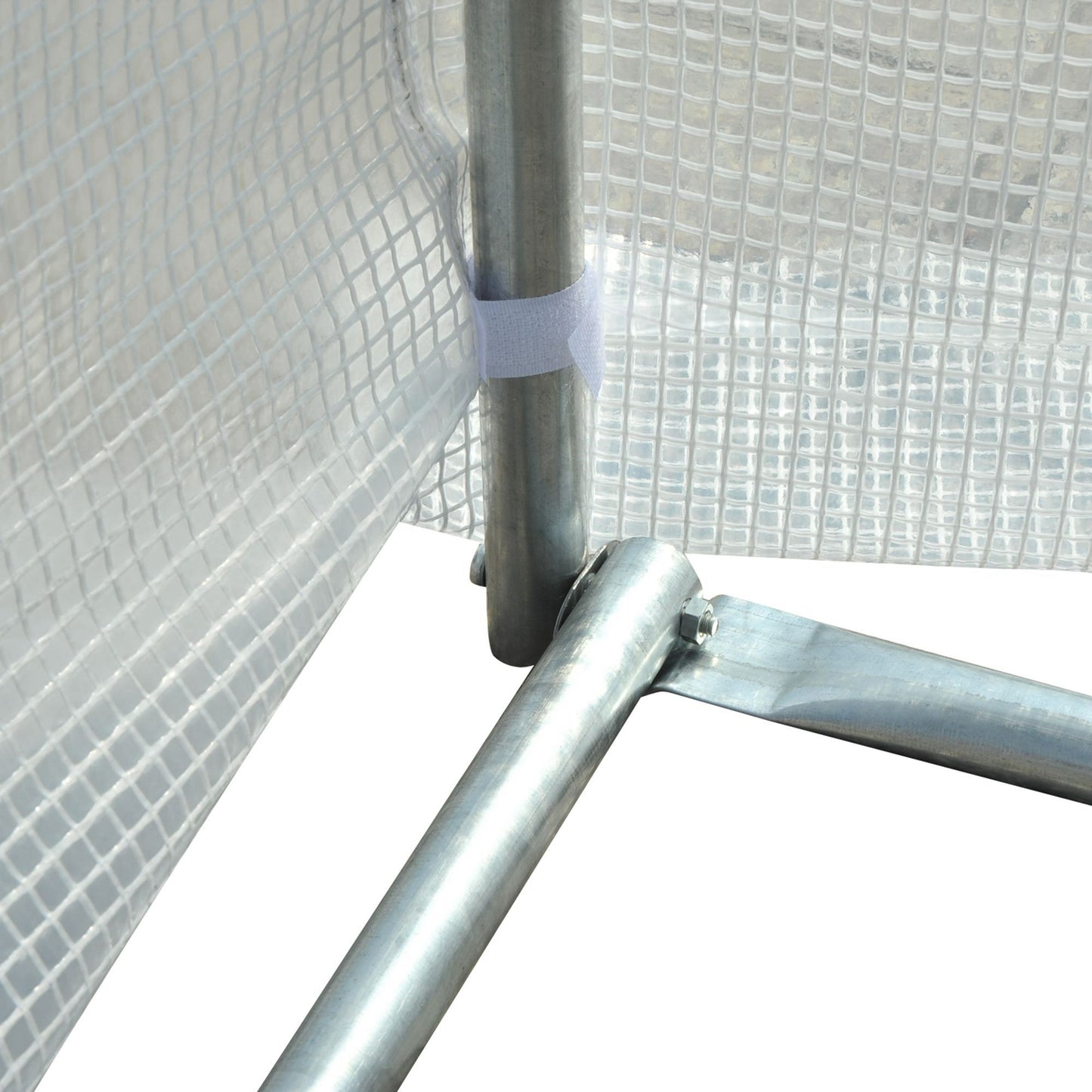 Outsunny 6 x 3 x 2 m Polytunnel Greenhouse, Walk in Pollytunnel Tent with Metal Frame, Zippered Door and 8 Windows for Garden and Backyard, White