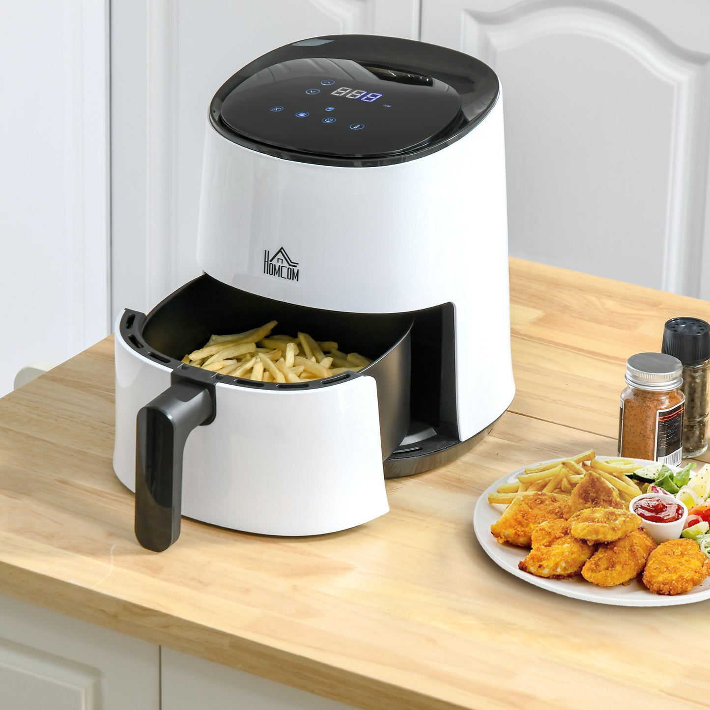 HOMCOM Air Fryer 1700W 6.5L with Digital Display Timer for Low Fat