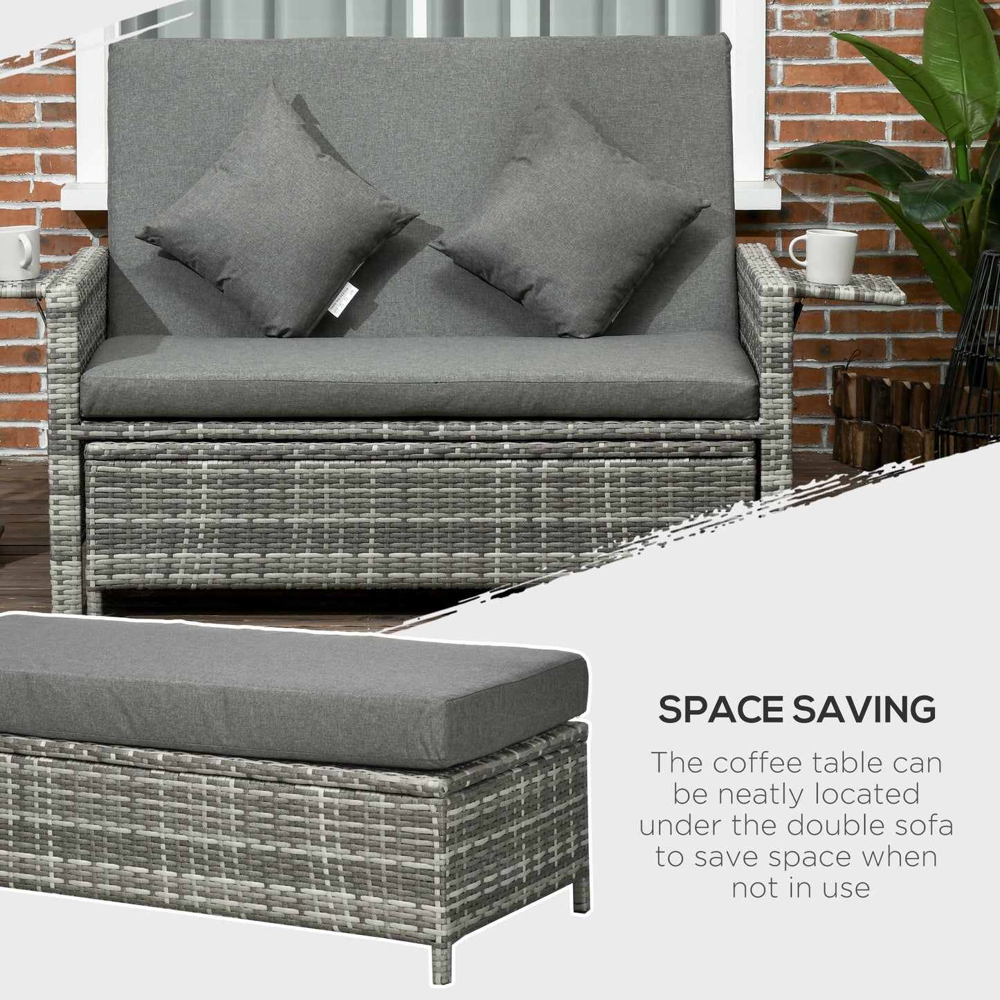 Rattan deals sofa b&m