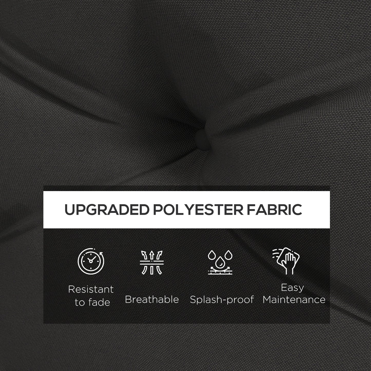 Outsunny 2 Seater Pallet Seat Cushions Back Pillows Replacement, Patio Chair Cushions Set for Indoor Outdoor, Charcoal Grey