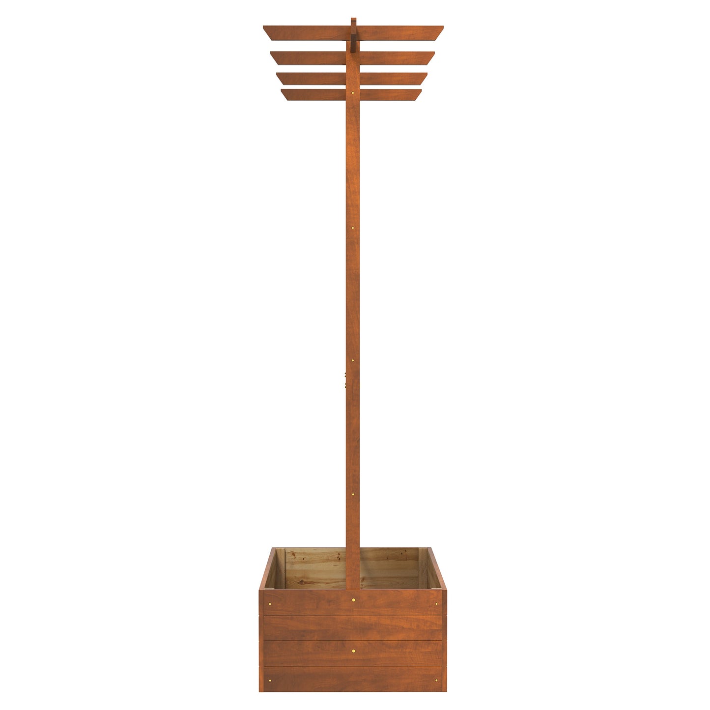 Outsunny Wooden Trellis Planter Box Raised Garden Bed to Grow Vegetables Herbs and Flowers Orange