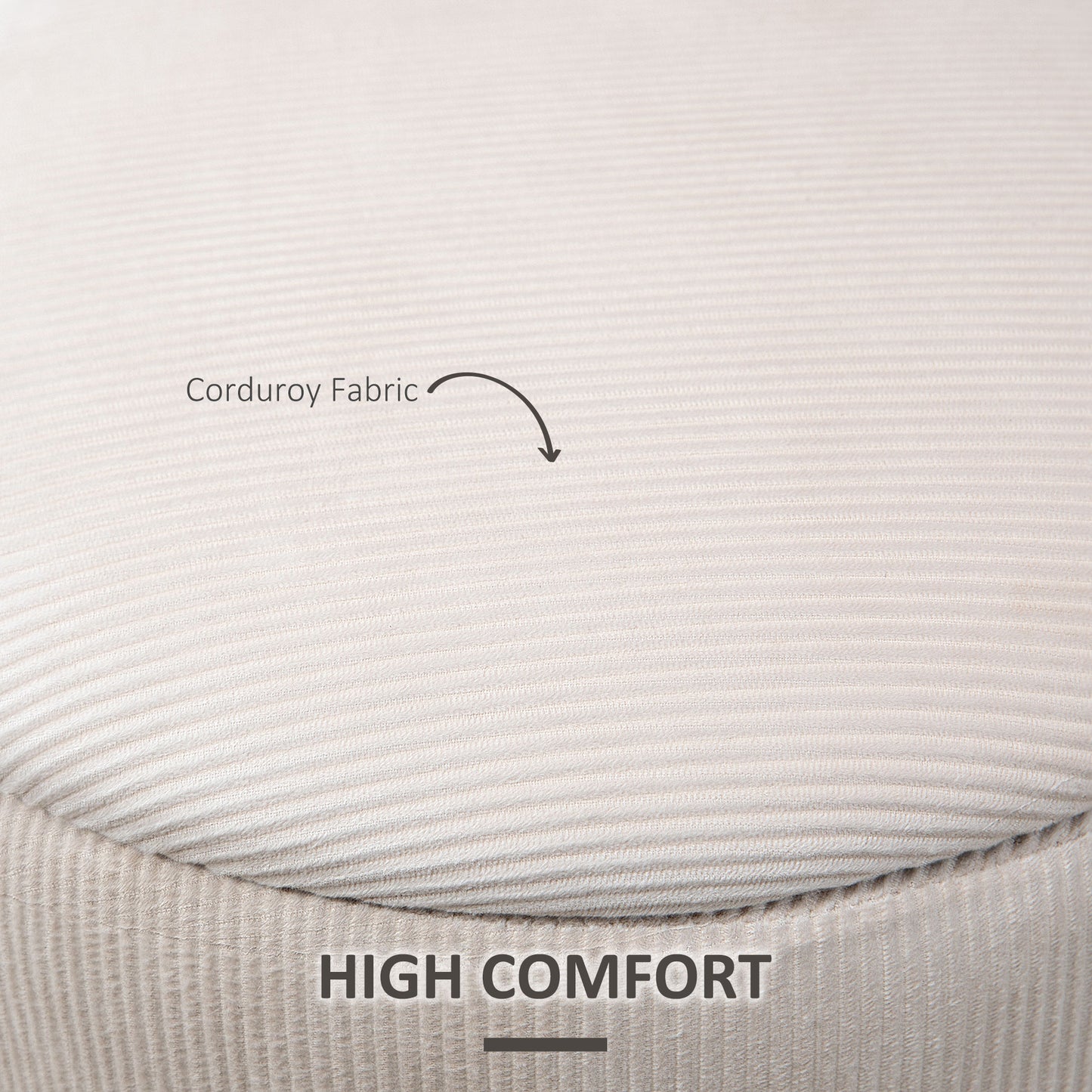 HOMCOM Modern Storage Ottoman with Removable Lid, Fabric Storage Stool, Foot Stool, Dressing Table Stool, Set of 2, White