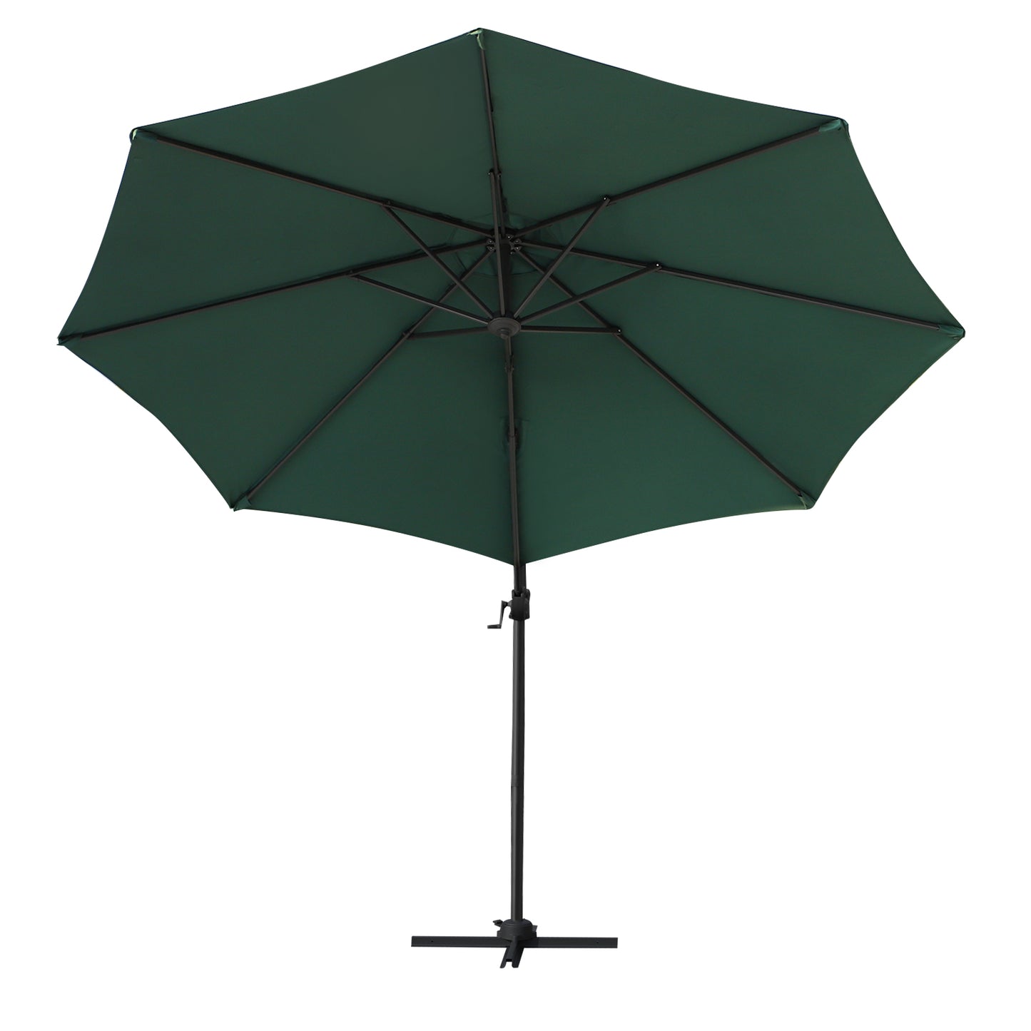 Outsunny Patio Roma Parasol Umbrella Cantilever Hanging Sun Shade Canopy Green