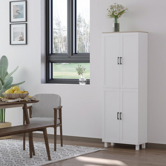 HOMCOM Five-Shelf Storage Cupboard, with Four Doors - White