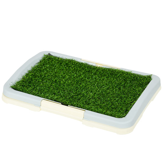 PawHut Puppy Training Pad Indoor Portable Puppy Pee Pad with Artificial Grass Grid Panel Tray 46.5 x 34cm