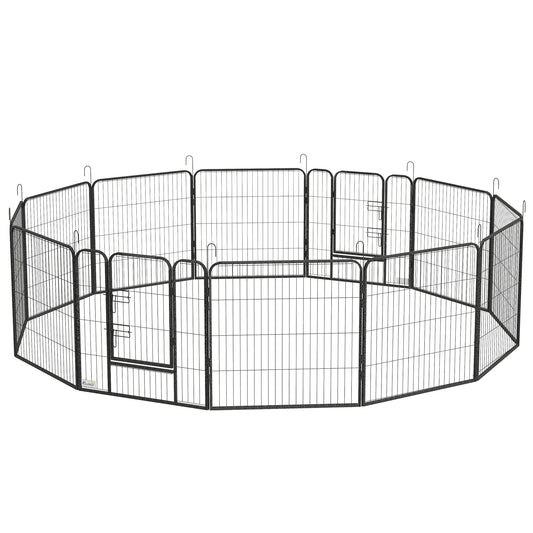 PawHut Steel Puppy Play Pen for Small Medium Dogs