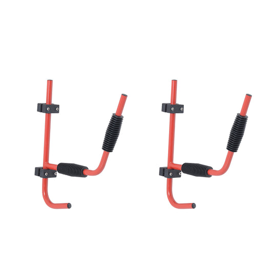 HOMCOM Canoe/Kayak  Aluminum Wall Mount Hangers-Red