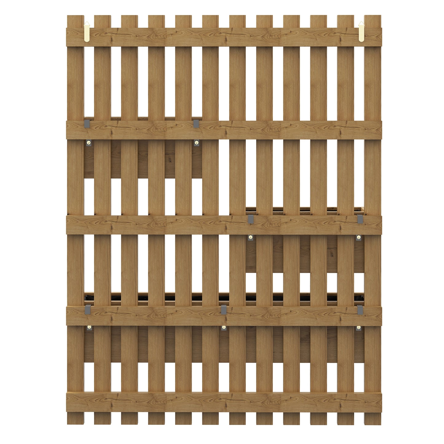 Outsunny Wallmounted Wooden Garden Planters with Trellis Drainage Holes and 3 Planter Boxes for Patio Carbonised