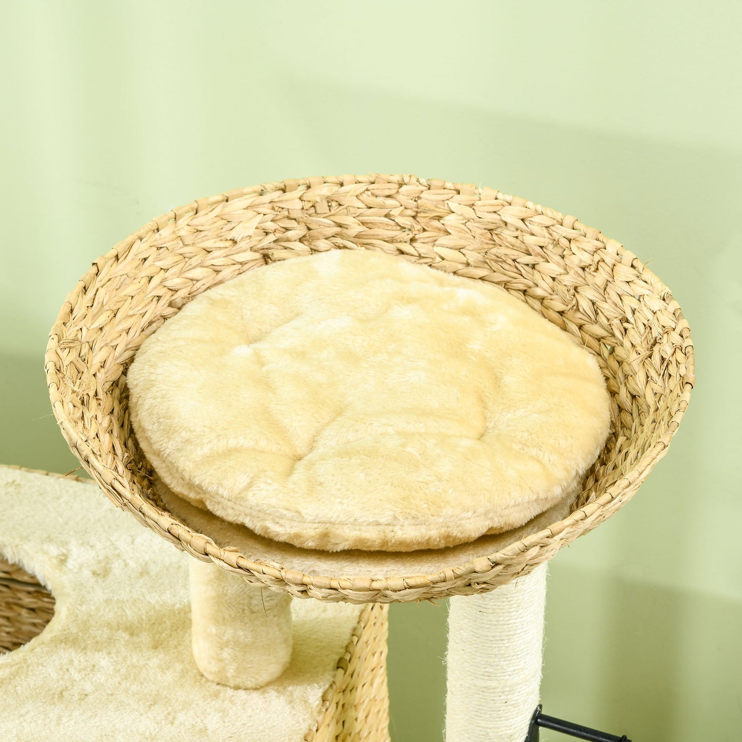 PawHut 95cm Cat Tree Tower for Indoor Cats with Scratching Post Cat House Toy Ball Platform Beige