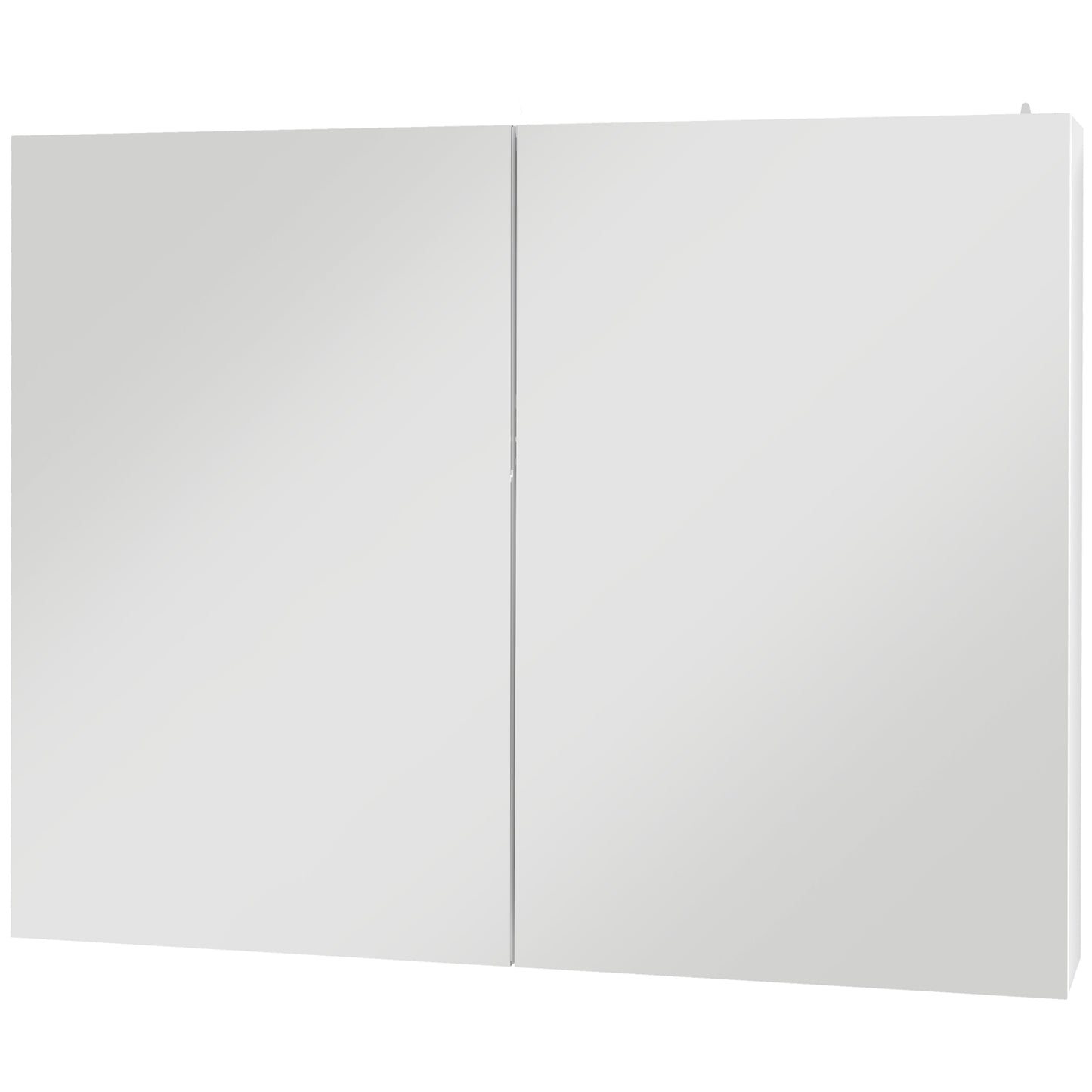 kleankin Bathroom Mirror Cabinet with Light Bathroom Storage Cupboard with Adjustable Shelf USB Charge 90x15x70cm White