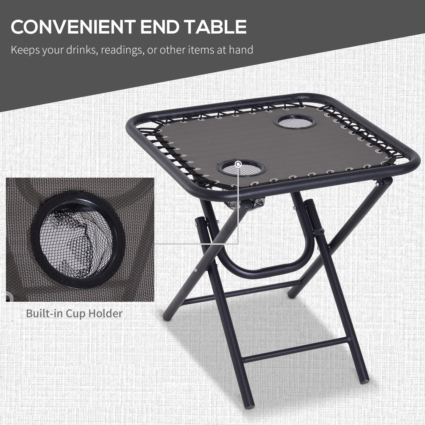 2 Pcs Zero-Gravity Chairs W/Side Table