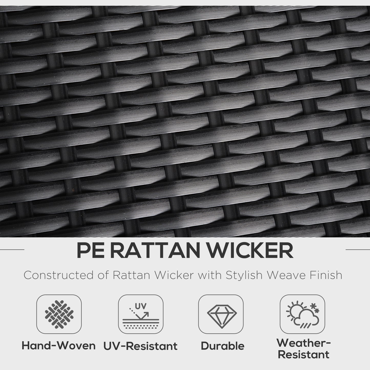 Outsunny 7-Seater Outdoor Garden Rattan Furniture Set w/ Recliners Grey