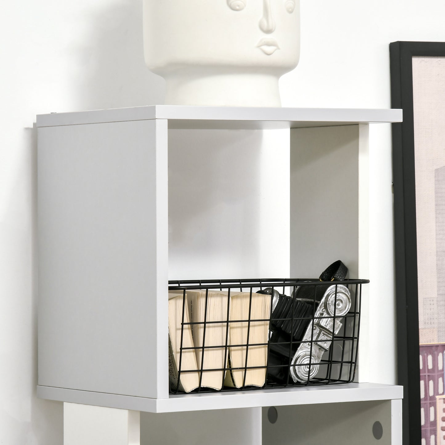 HOMCOM Modern 5-Tier Bookshelf, Freestanding Bookcase Storage Shelving for Living Room Home Office Study, Light Grey