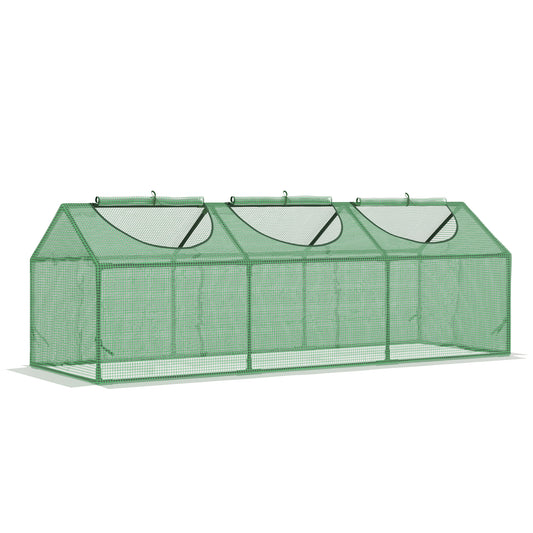 Outsunny Mini Greenhouse, Small Plant Grow House for Outdoor with Durable PE Cover, Observation Windows, 180 x 60 x 60 cm, Green