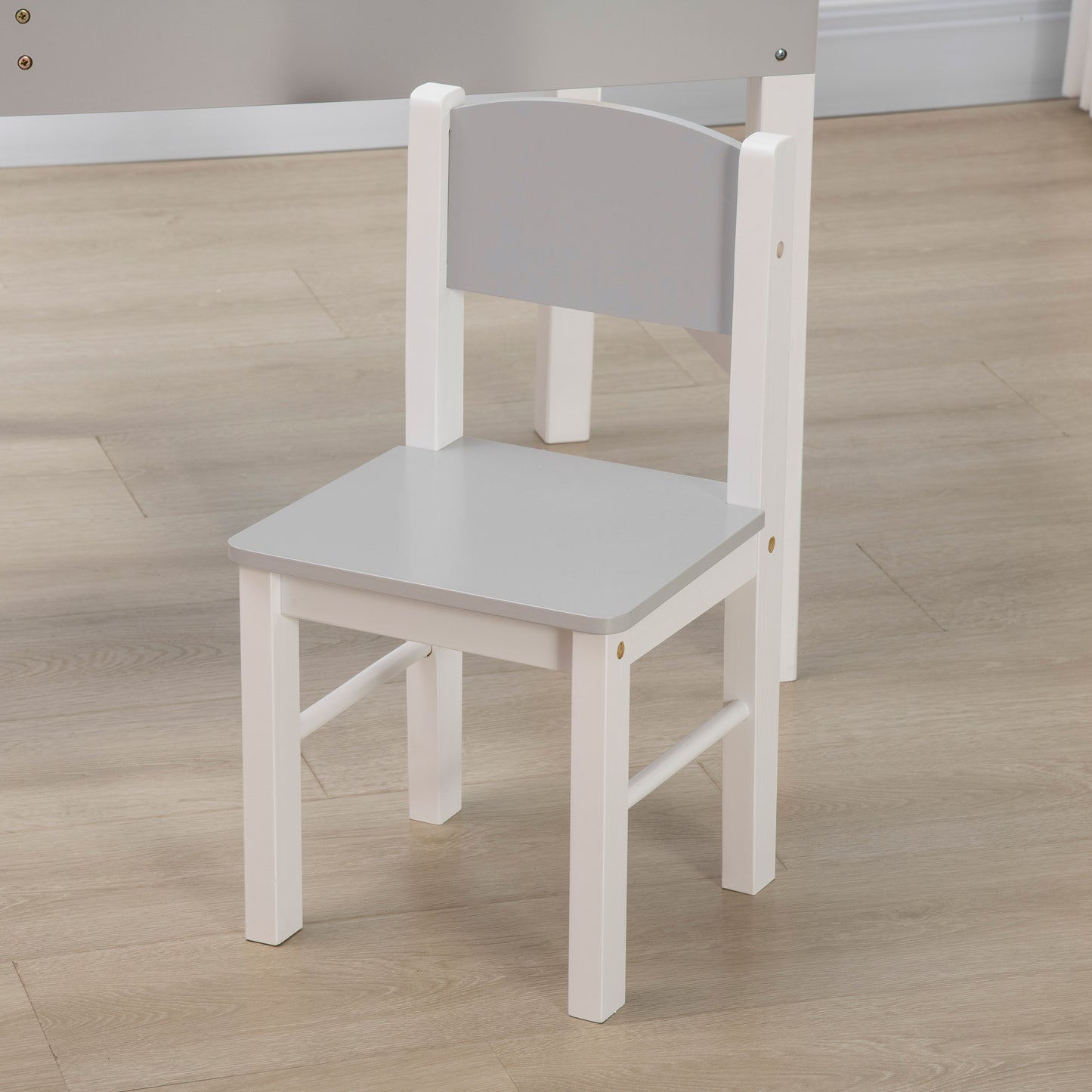 ZONEKIZ Kids Table and Chair Set, with Storage Space - Grey