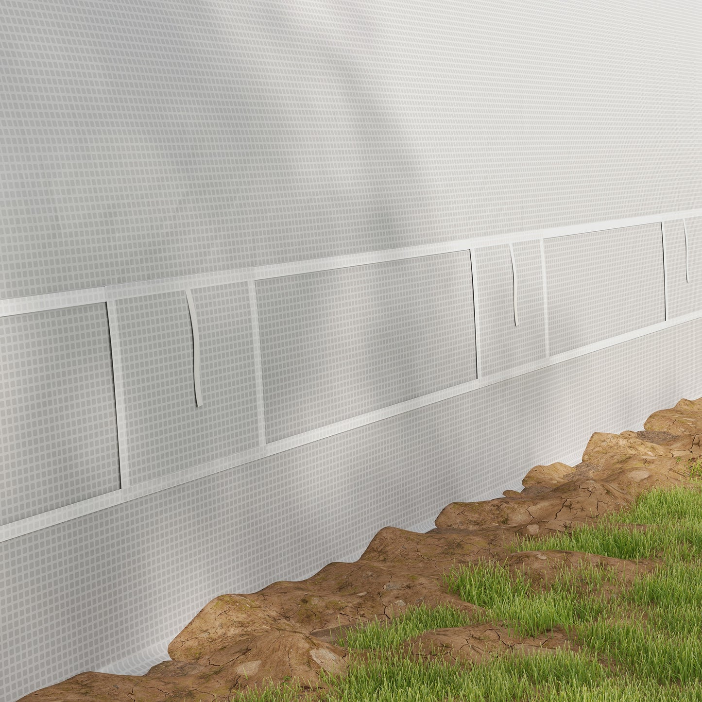 Outsunny 6 x 3(m) Polytunnel Greenhouse with Upgraded Structure Mesh Door and Windows 15 Plant Labels White