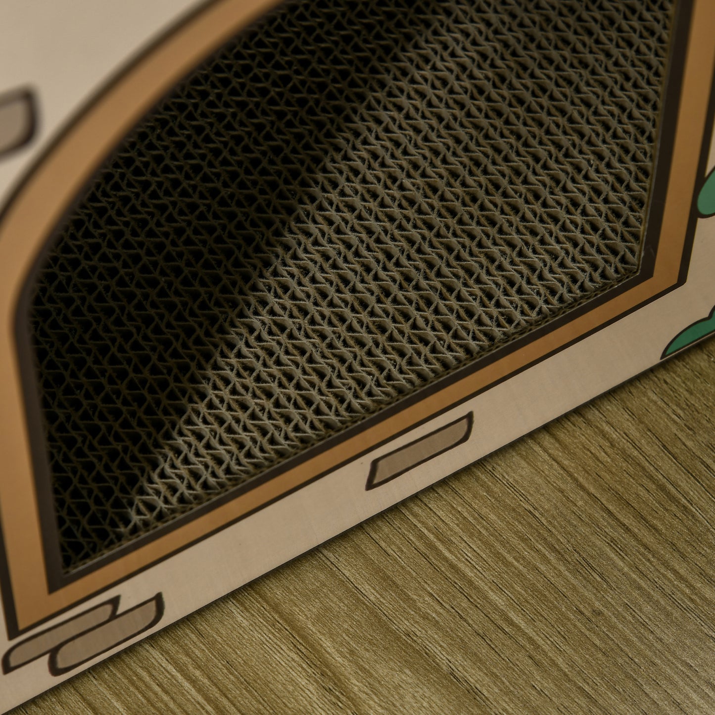 PawHut TwoInOne Cat House Cat Scratching Board with Scratcher Catnip Cat Cardboard Scratcher for Indoor Cats