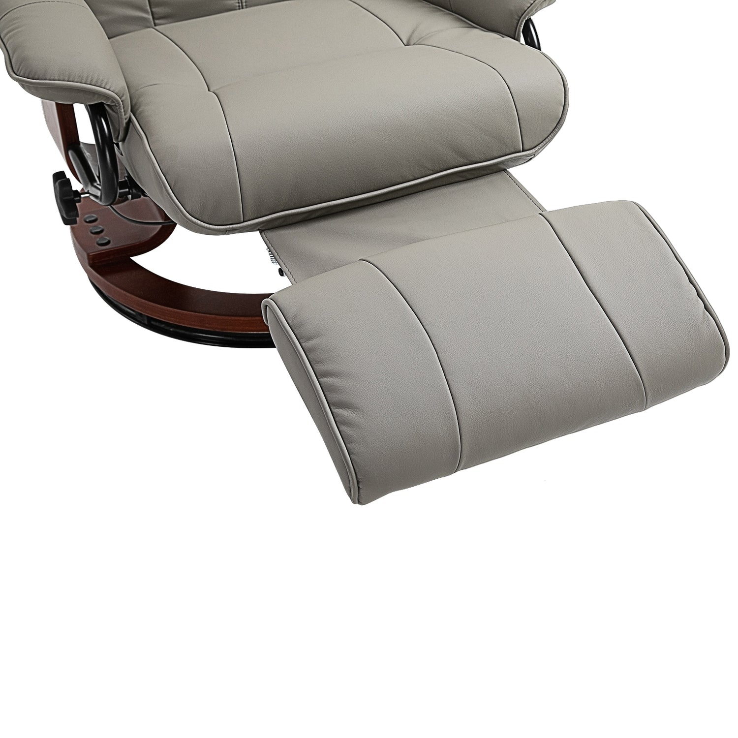 HomCom Faux Leather Adjustable Manual Swivel Base Recliner Chair with  Comfortable and Relaxing Footrest