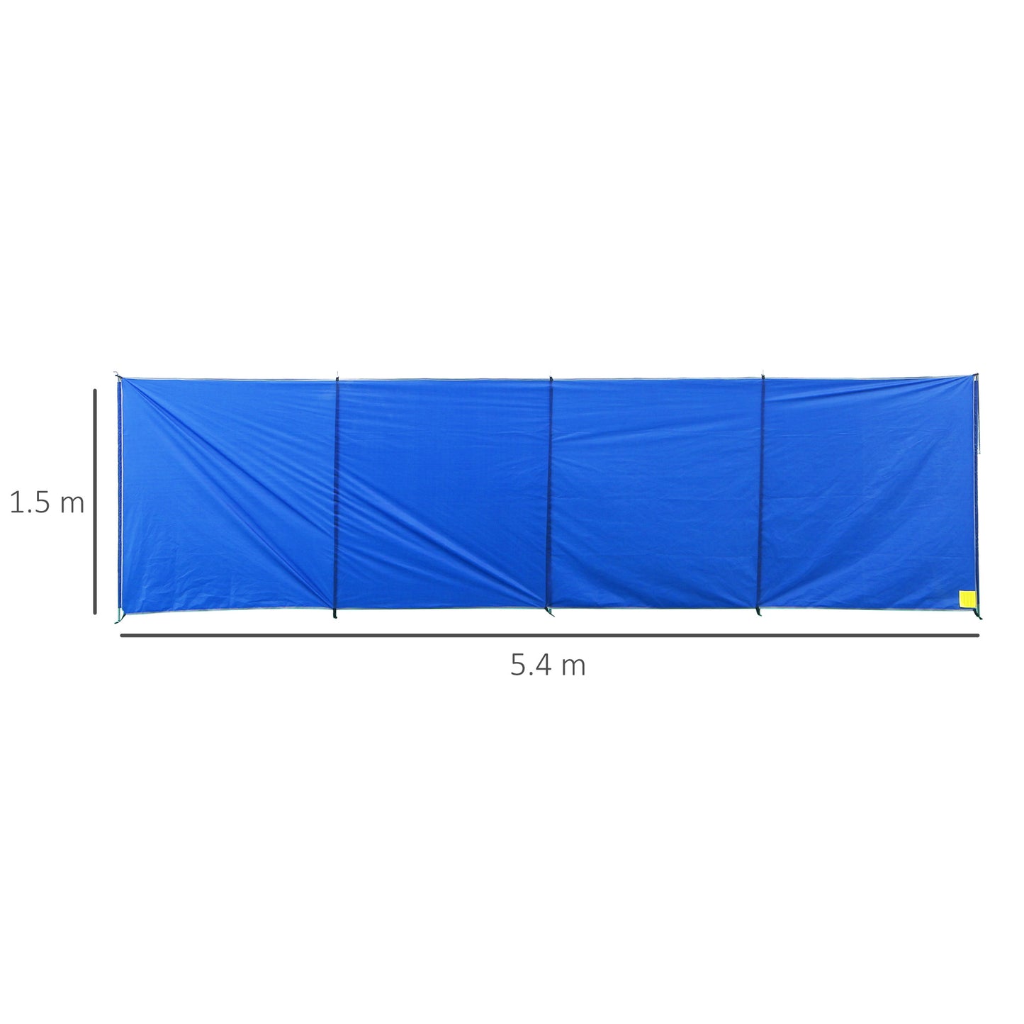 Outsunny Camping Windbreak, Foldable Portable Wind Blocker w/ Carry Bag and Steel Poles, Beach Sun Screen Shelter Privacy Wall, 540cm x 150cm