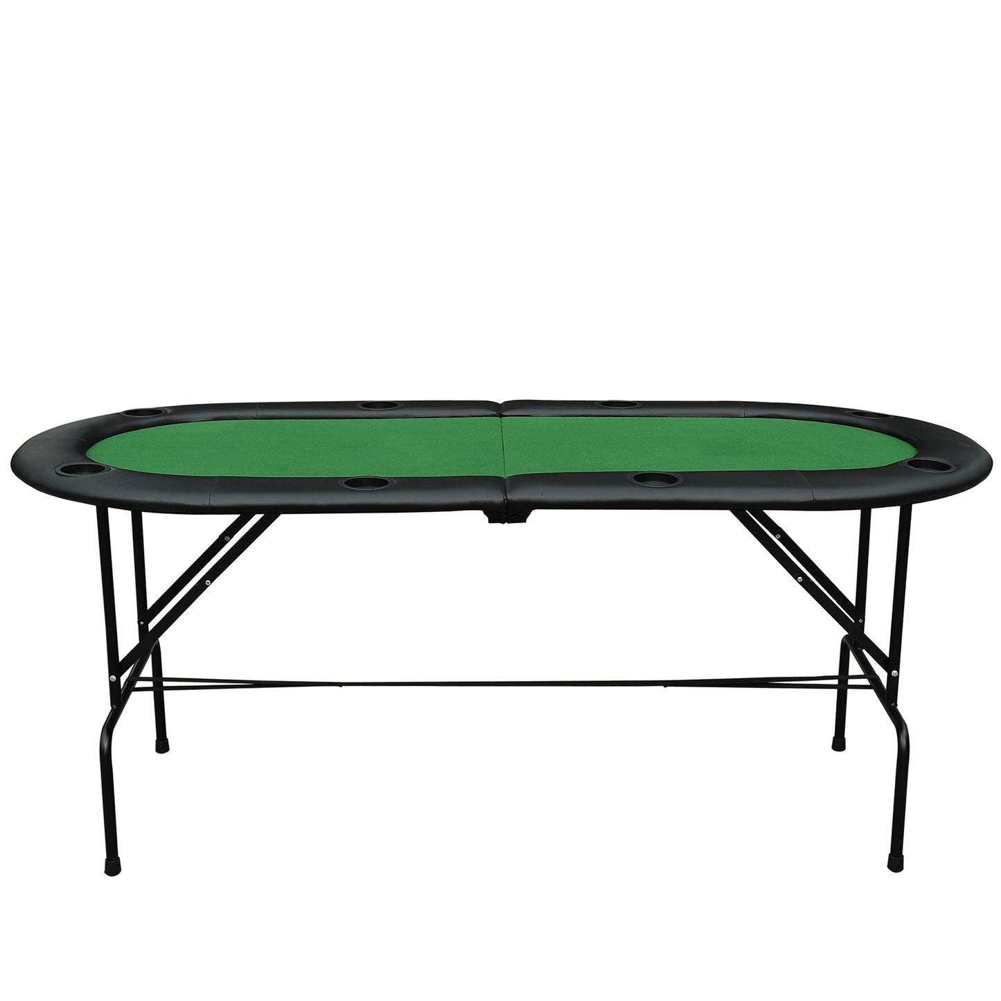 HOMCOM Poker Table 1.85m Folding Top for 8 Players Casino with Chip Trays Drink Holders
