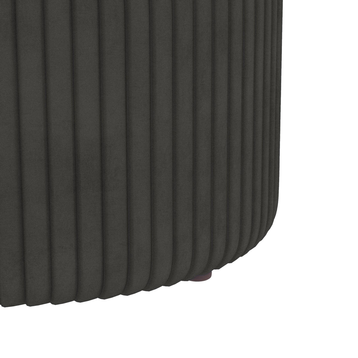 HOMCOM Round Ottoman Stool with Storage, Velvet-feel Fabric Upholstered Pouffe Foot Stool with Padded Seat and Hidden Space