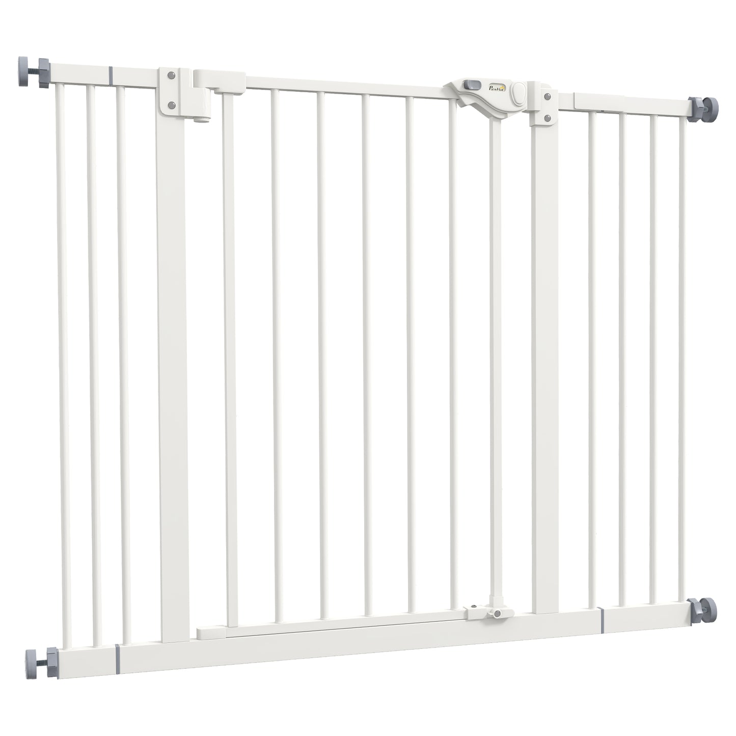 PawHut Metal 74-100cm Wide Adjustable Dog Gate Black