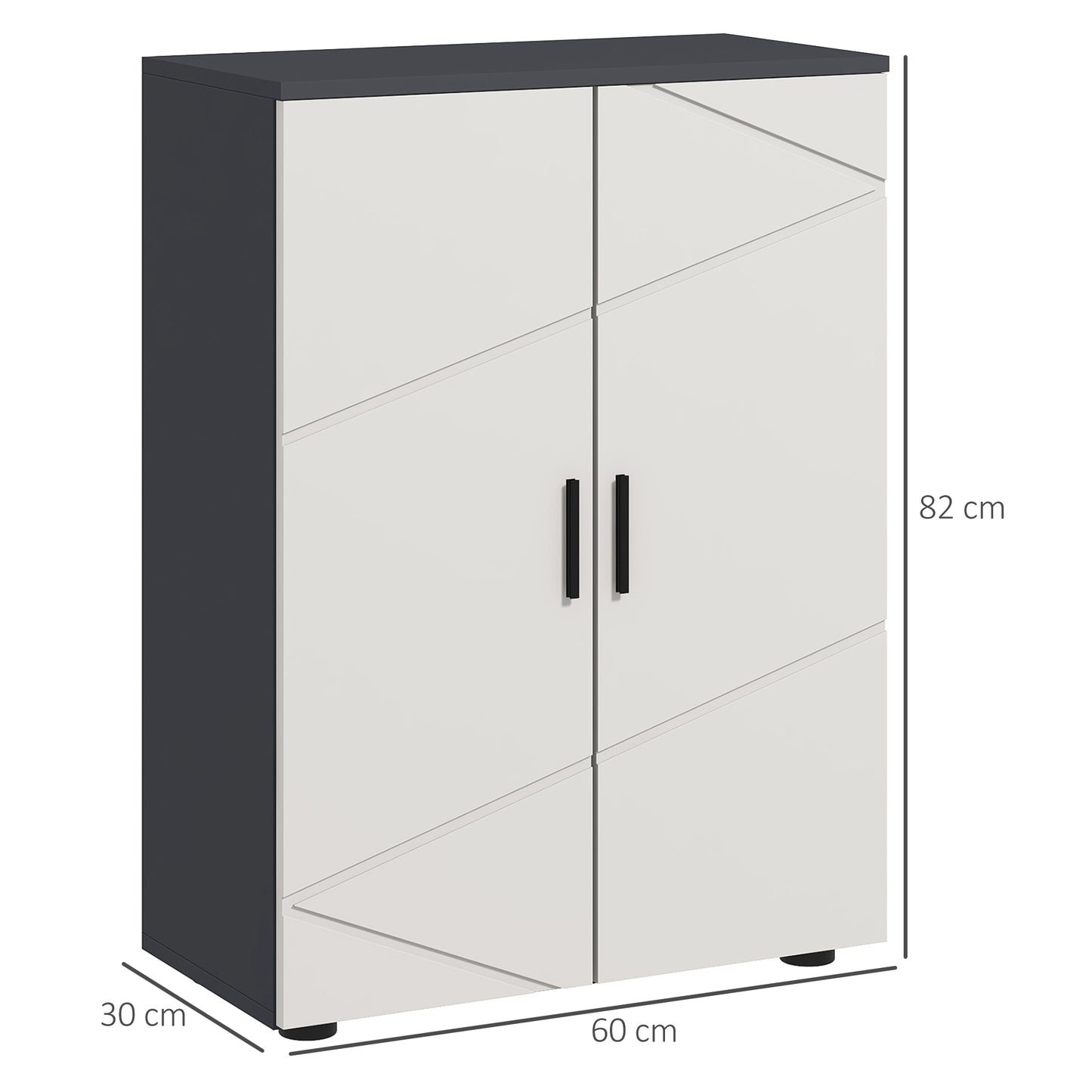 kleankin Small Bathroom Cabinet Bathroom Storage Cabinet with 2Doors Cupboard 2 Adjustable Shelves and Soft Close Mechanism Grey