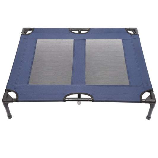 PawHut Large Dogs Elevated Oxford Cloth Bed for Camping Outdoors Blue