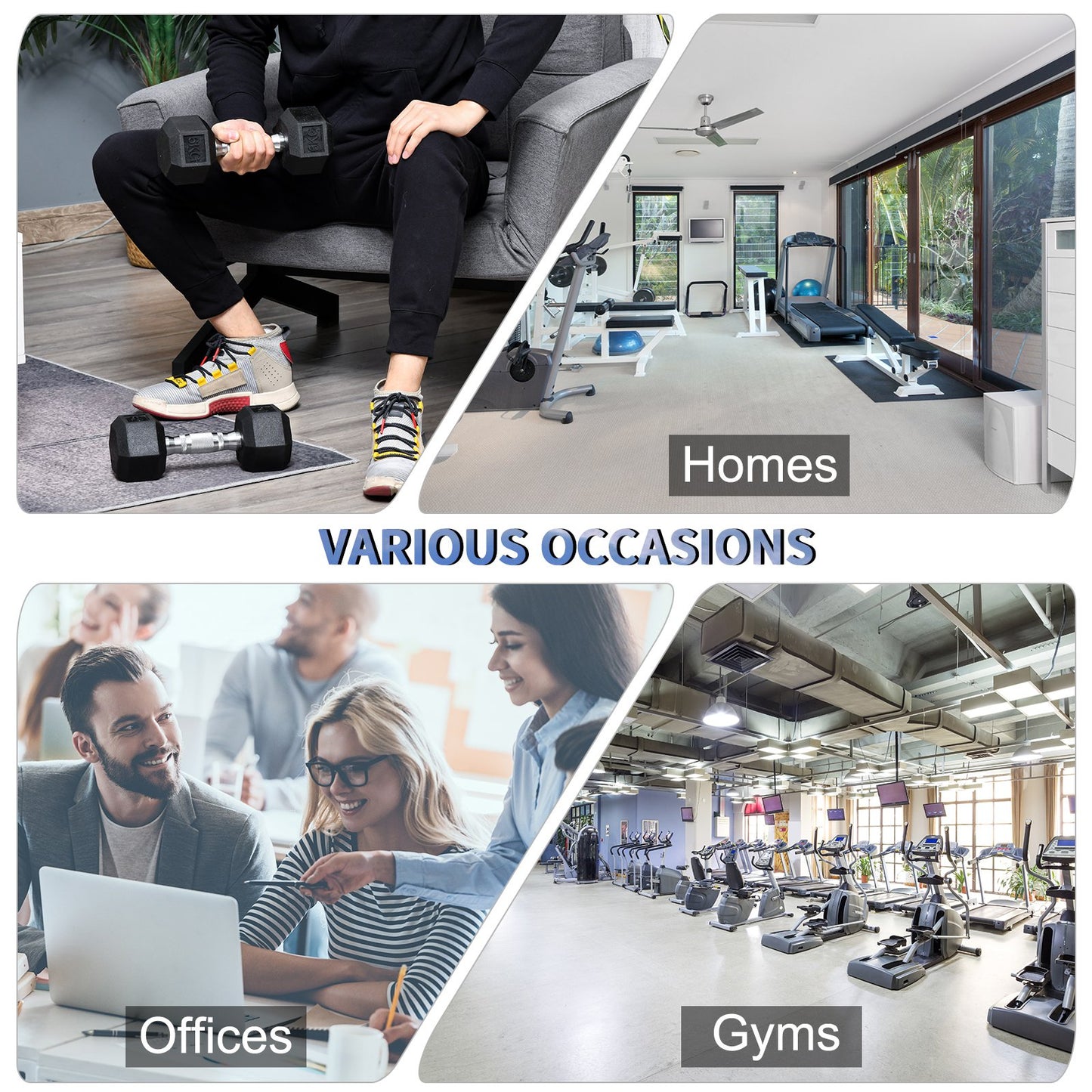 HOMCOM Hex Rubber Dumbbells Set Weight Lifting Equipment Fitness 2x6kg